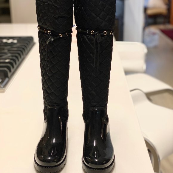 NWT Corso Como Quilted Faux Fur Rain Winter Boots - Picture 6 of 8